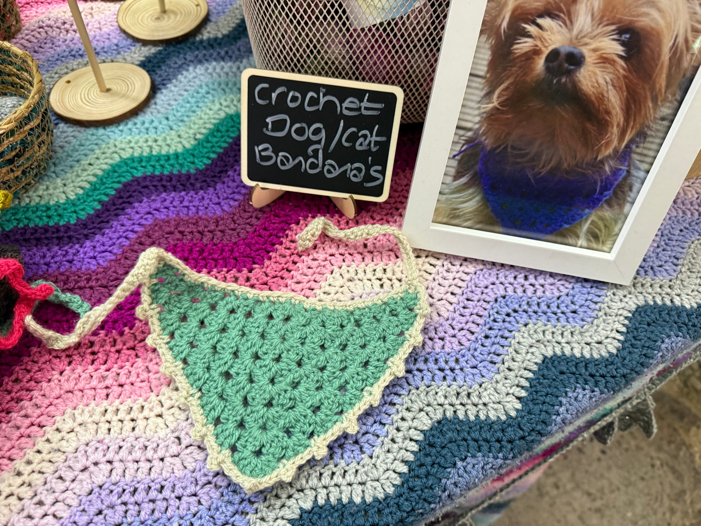 Crochet dog / cat bandana small