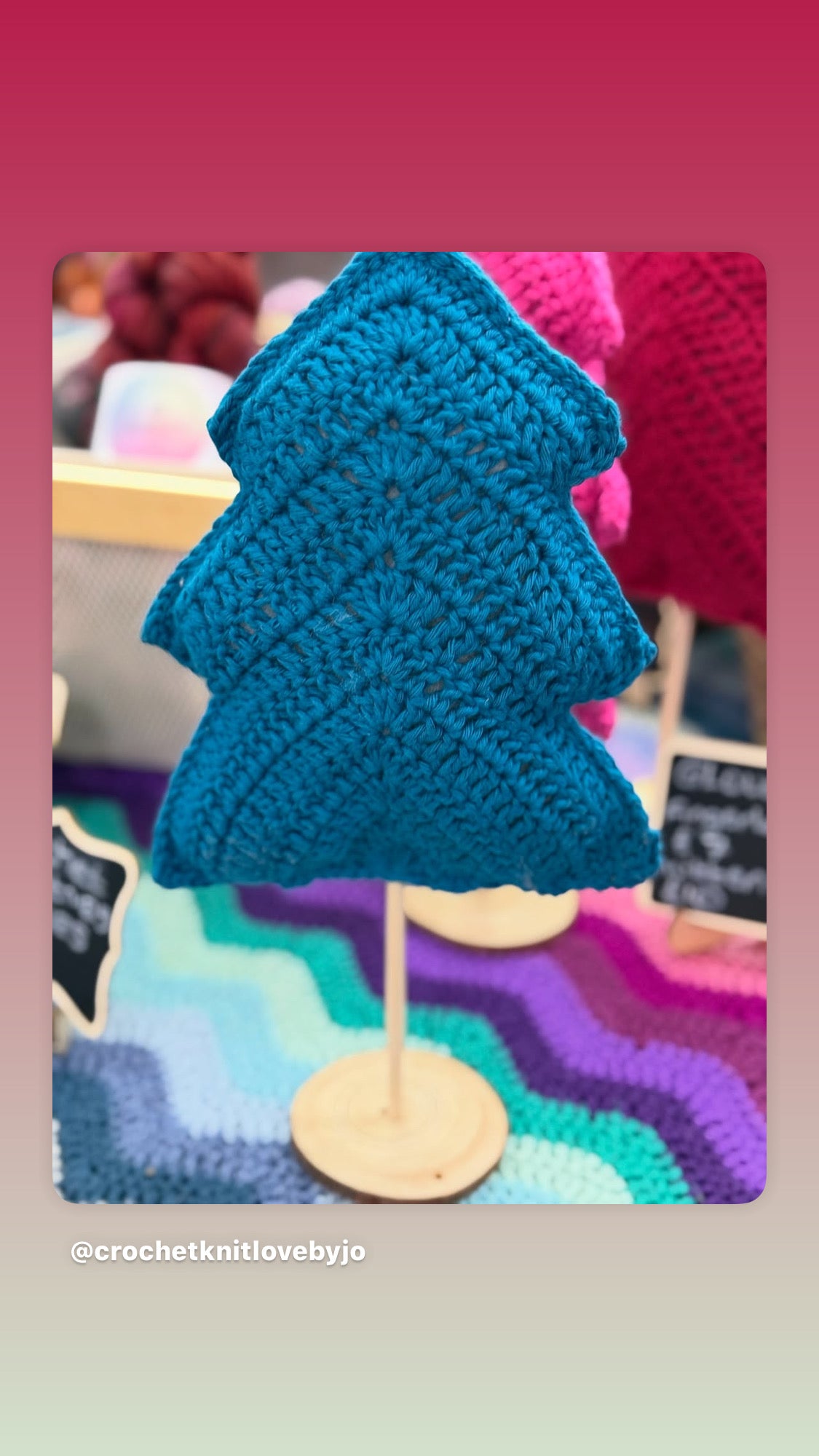 Handmade crochet Christmas trees