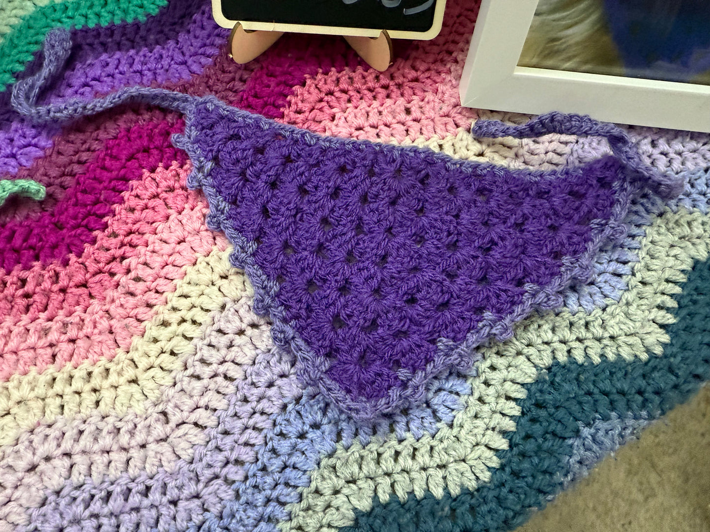 Crochet dog / cat bandana small