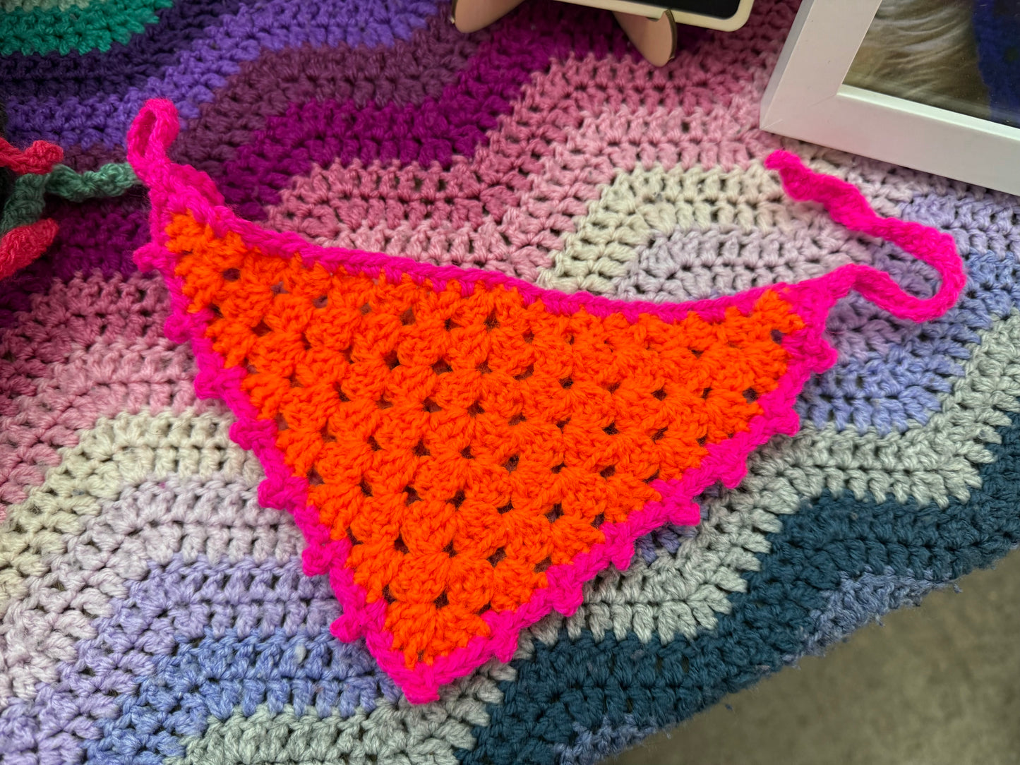 Crochet dog / cat bandana small