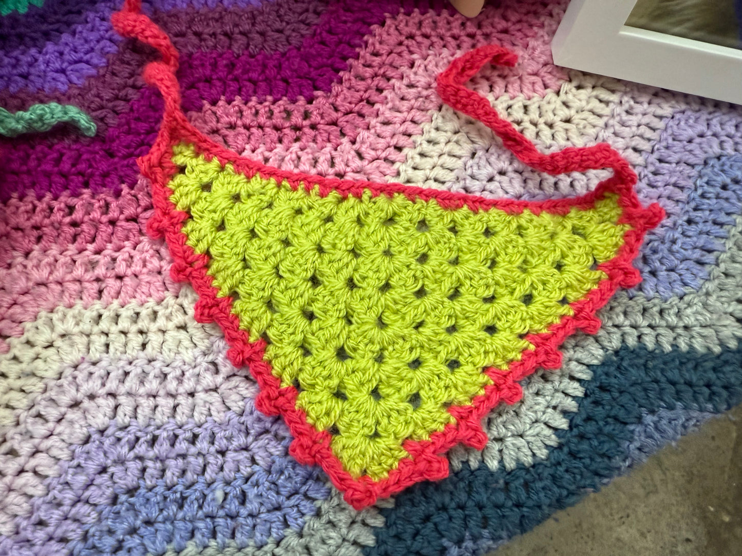 Crochet dog / cat bandana small