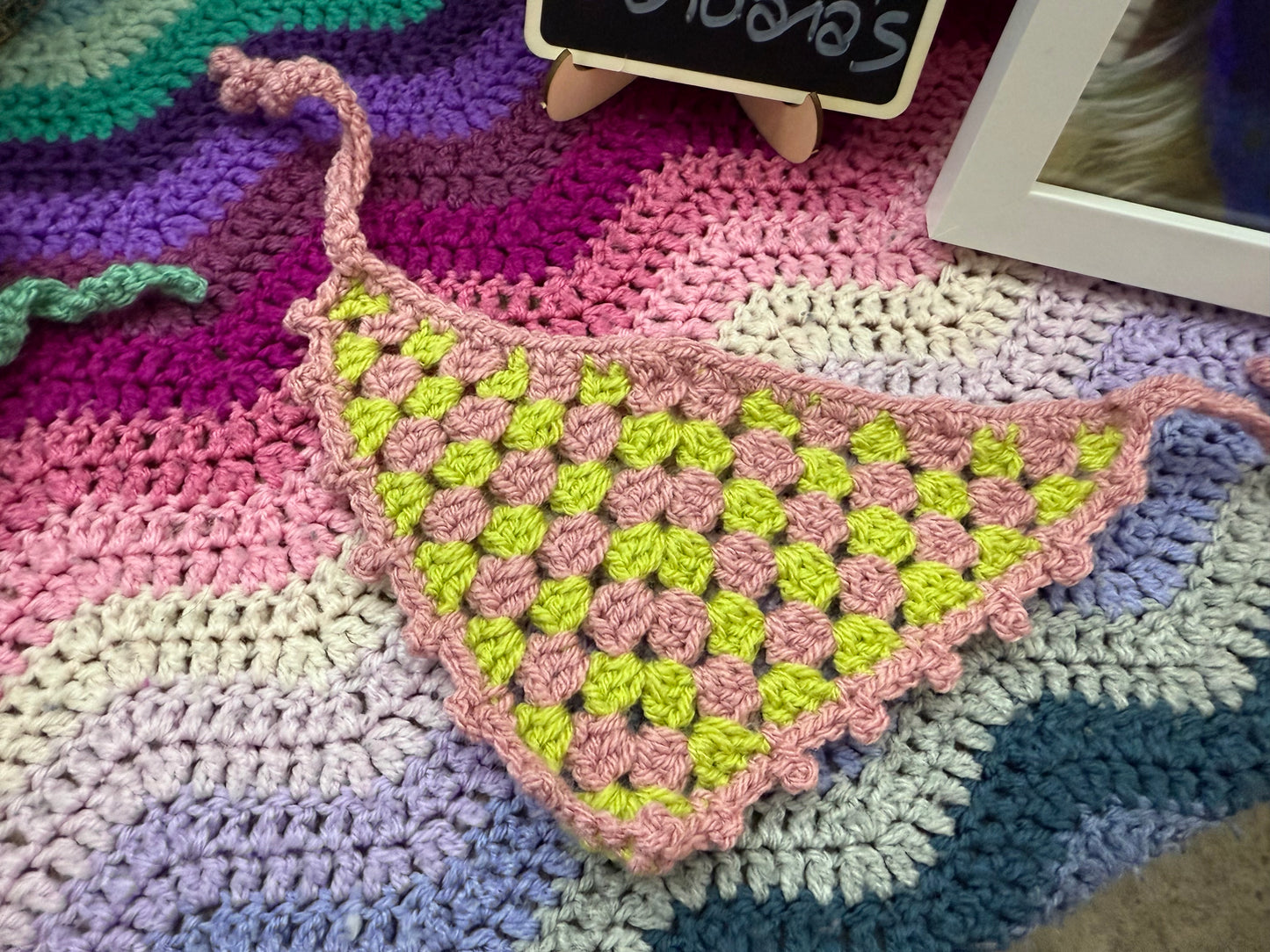Crochet dog / cat bandana small