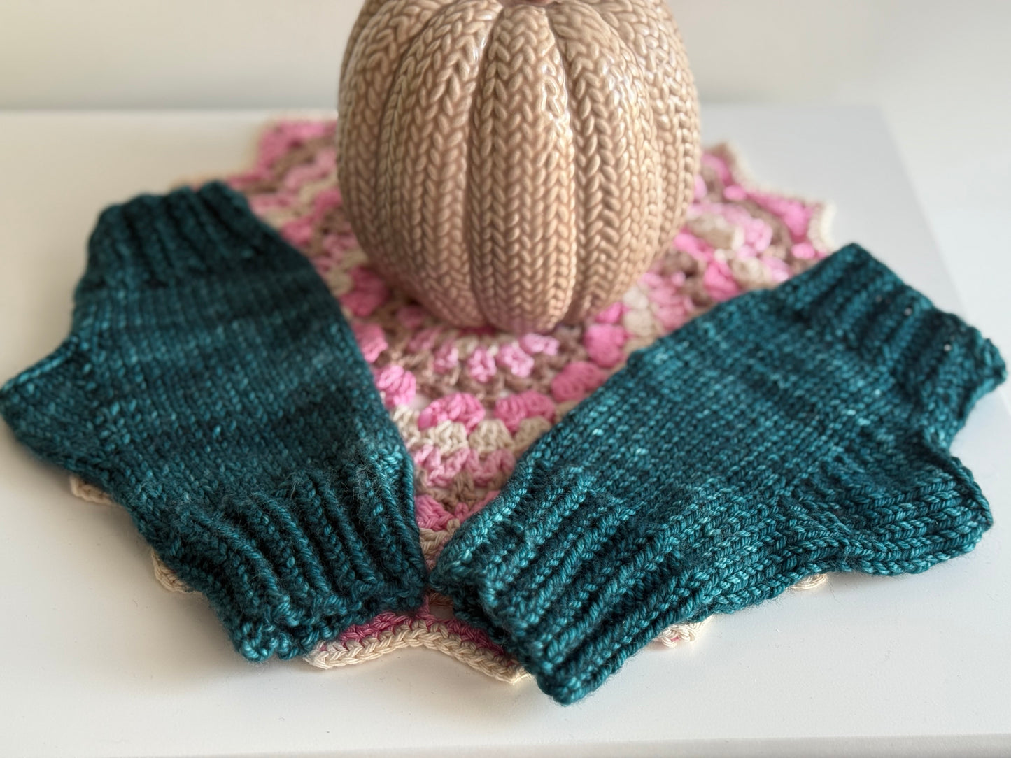 Hand knit wrist warmers