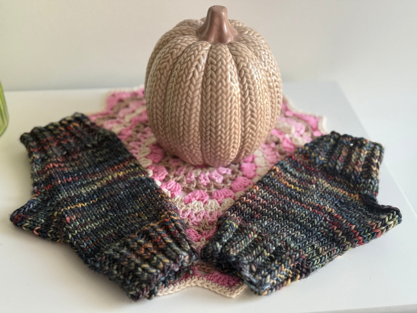 Hand knit wrist warmers
